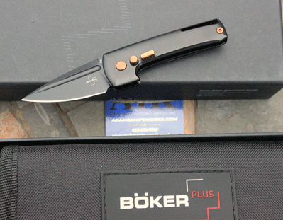 Boker Plus Black Stainless Frame HARLOCK Auto w/154-CM