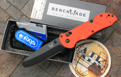 Benchmade Orange TRIAGE Axis Lock Rescue Knife Model 916SBK-ORG