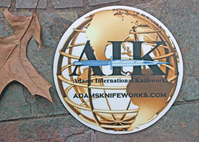 Exclusive AIK Adams Intl Knifeworks Golden Globe Sticker