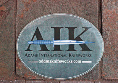 Exclusive AIK Adams Intl Knifeworks Sticker w/ Smoke Graphics