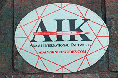 Exclusive AIK Adams Intl Knifeworks Sticker w/ Red Graphics