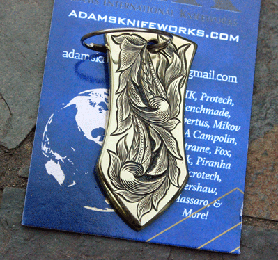 Handmade Engraved Brass Keychain by Andrew Adams