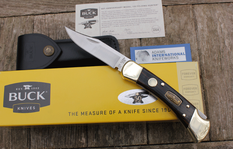 Buck 50th Anniv DOUBLE ACTION AUTO Folding Hunter Model 110, Adams