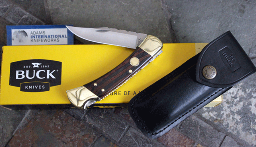 HAND FILE WORKED Buck DOUBLE ACTION Folding Hunter AUTO, Adams