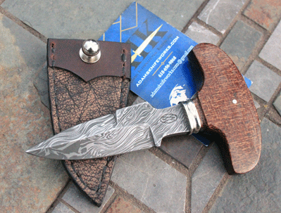 Bill Miller Handmade Damascus Push Dagger with Micarta