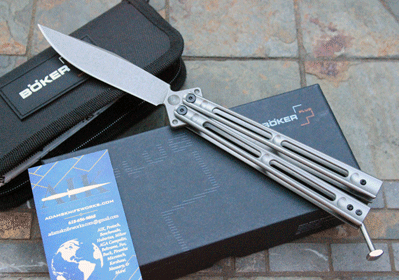 BOKER PLUS PAPILLON  Balisong Butterfly w/Stainless Handles & D2