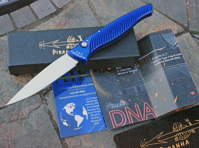 Piranha DNA Auto Ultra Slim Special Blue w/Mirror S30V Blade