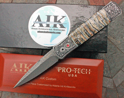 AIK ULTIMATE HAND ENGRAVED Stainless Protech Godfather w/ Molar