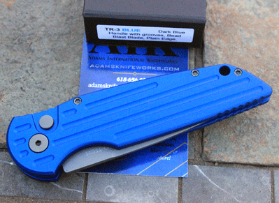 Protech TR3 Auto with Special BLUE Frame & Gray Bead Blast Blade