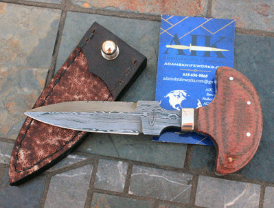 Bill Miller Handmade Damascus Push Dagger with Micarta