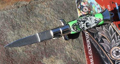 Hand Painted CYCLOPS AIK 4" Mini Switchblade  w/ File Work