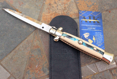 CUSTOM AIK / Campolin 10" PICKLOCK w/ Ivory Micarta & Mammoth