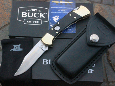 FINGER GROOVED Buck 112 Ranger Auto w/ Ebony Wood & Brass