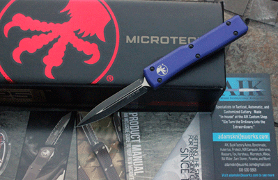 Microtech UTX-70 Mini D/E Front Opener w/Special PURPLE Handles