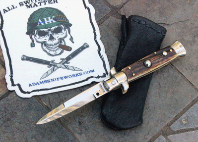 5 1/2" Overall Open Italian Classic with Genuine Stag & Bayonet