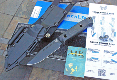 Benchmade Heavy Duty BUSHCRAFTER 163BK w/ Carbon Fiber & CRUWEAR