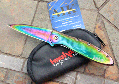 Kershaw \"Spring Assist\" Rainbow \"Leek\" Model 1660VIB