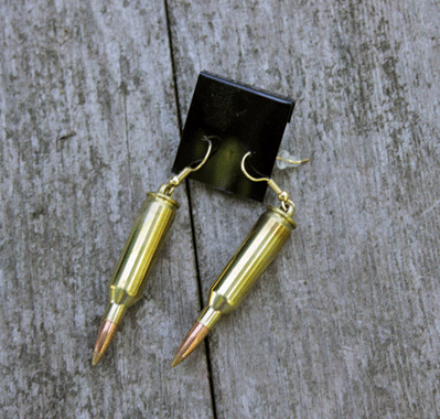 Custom Handmade Bullet Earrings .17 Fireball