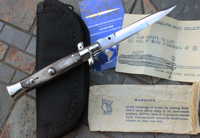 Vintage Mauro Mario 8" Italian Picklock w/ Horn & Bayonet