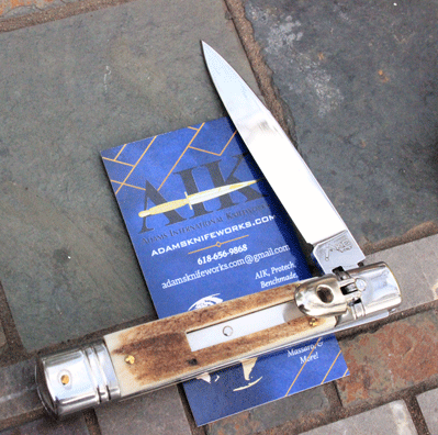 AKC Italian Slim Jim Lever Action Springer w/ Stag