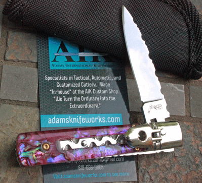 Custom Mini AKC/AIK Lever Action Auto w/Purple Paua & File Work