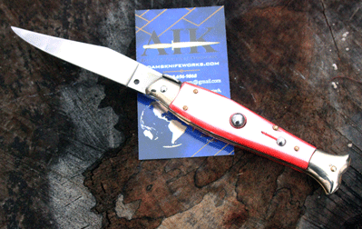 AKC Italian Picklock FISHTAIL Classic w/Pink Perlex