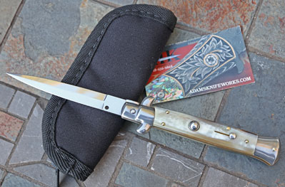 Italian 9" FRANK B w/Select Buffalo Horn & Dagger Blade