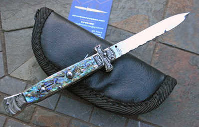 AIK Hand Engraved & Hand File Worked  9" MALTESE w/ Abalone