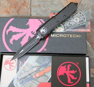 Microtech BLACK TACTICAL UTX-85 OTF w/ D/E M390 Stainless