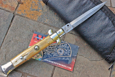 Custom 9" DAMASCUS AB/AIK Italian w/Buffalo Horn & File Work