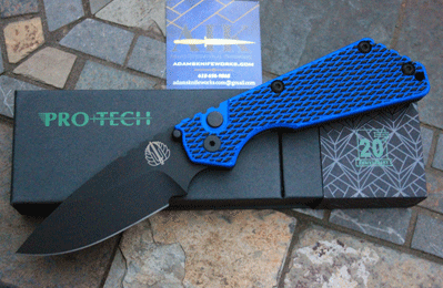 Protech Strider SnG Auto w/ Blue G-10 Top & Black Aluminum