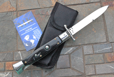 AKC 10" Italian ROMA Swing Guard w/ Black Perlex & Bayo Blade