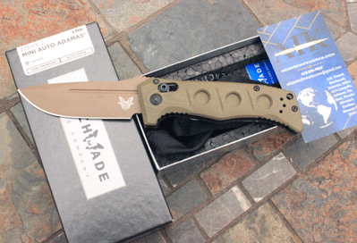 Benchmade MINI ADAMAS AXIS AUTO w/ Green G-10 & CPM-CRUWEAR