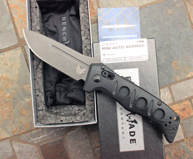 Benchmade MINI ADAMAS AUTO w/ Black G-10 & CPM-CRUWEAR 2730GY-1