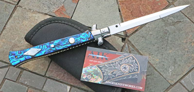 AIK CUSTOM 11" Italian w/ Blue Abalone, File Work & Pearl
