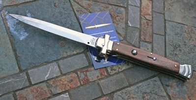 11" Campolin Maltese Heavy Duty Switchblade w/ Rosewood & Dagger