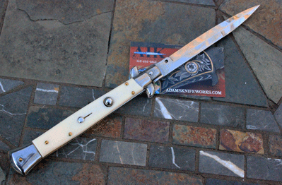 11" Italian FRANK B Classic with Ivory Perlex and Bayonet Blade