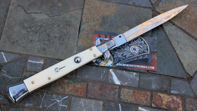 11" Italian FRANK B Classic with Ivory Perlex and Dagger Blade