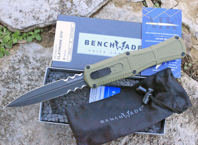 Benchmade OD Green Serrated CLAYMORE Front Opener 3370SGY-1 w/D2