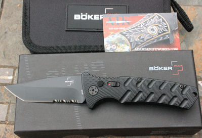 Boker Plus Strike Auto w/ Blackwash Serrated D2 TANTO Blade
