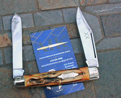 Case XX 1990 MOOSE PATTERN 52075 2 Blade Folder w/ Sambar Stag