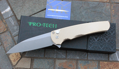 Protech MALIBU FLIPPER w/Textured Bronze Aluminum & MAGNACUT