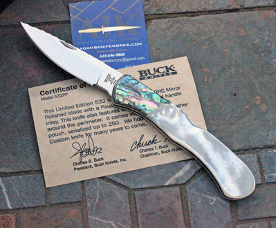 Buck Custom Limited Edition Model 532PP w/Paua and Pearl