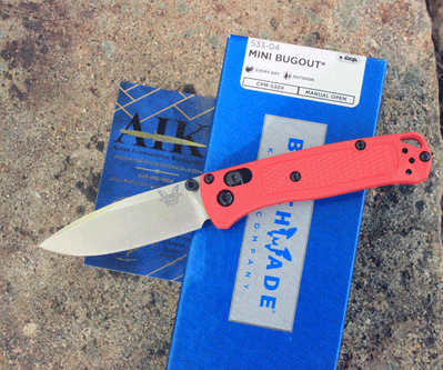 Benchmade Model 533-04 Mesa Red / Orange MINI BUGOUT Axis Lock