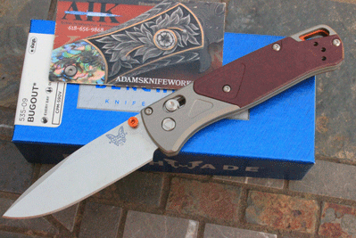 Benchmade 535-10 BUGOUT w/ Gray Alum w/ Redstone Richlite & S90V