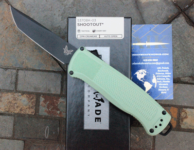 Benchmade 5370BK-03 SHOOTOUT Front Opener in Sea Foam Mint Green