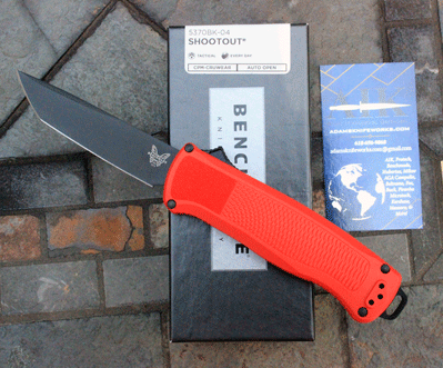 Benchmade 5370BK-04 SHOOTOUT Front Opener in Mesa Red Grivory