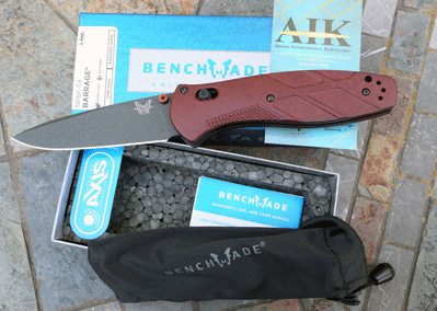 PROTOTYPE Benchmade Assisted BARRAGE w/Redstone Richlite & S30V
