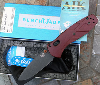 Benchmade Redstone Richlite 585-04 Mini Barrage AXIS-ASSIST
