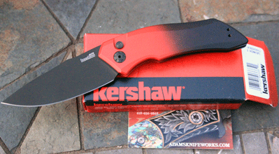 KERSHAW SPECIAL Red/Black 2 Tone LAUNCH 1 7100 Auto w/MAGNACUT